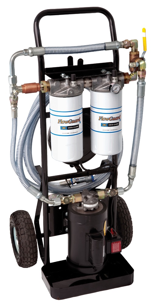 Des-Case, 10 gpm, 60 Hz electric motor model with base model features above plus manual filter bypass, sample valves, and y-strainer, FC10EB1BAB10Y2 Image